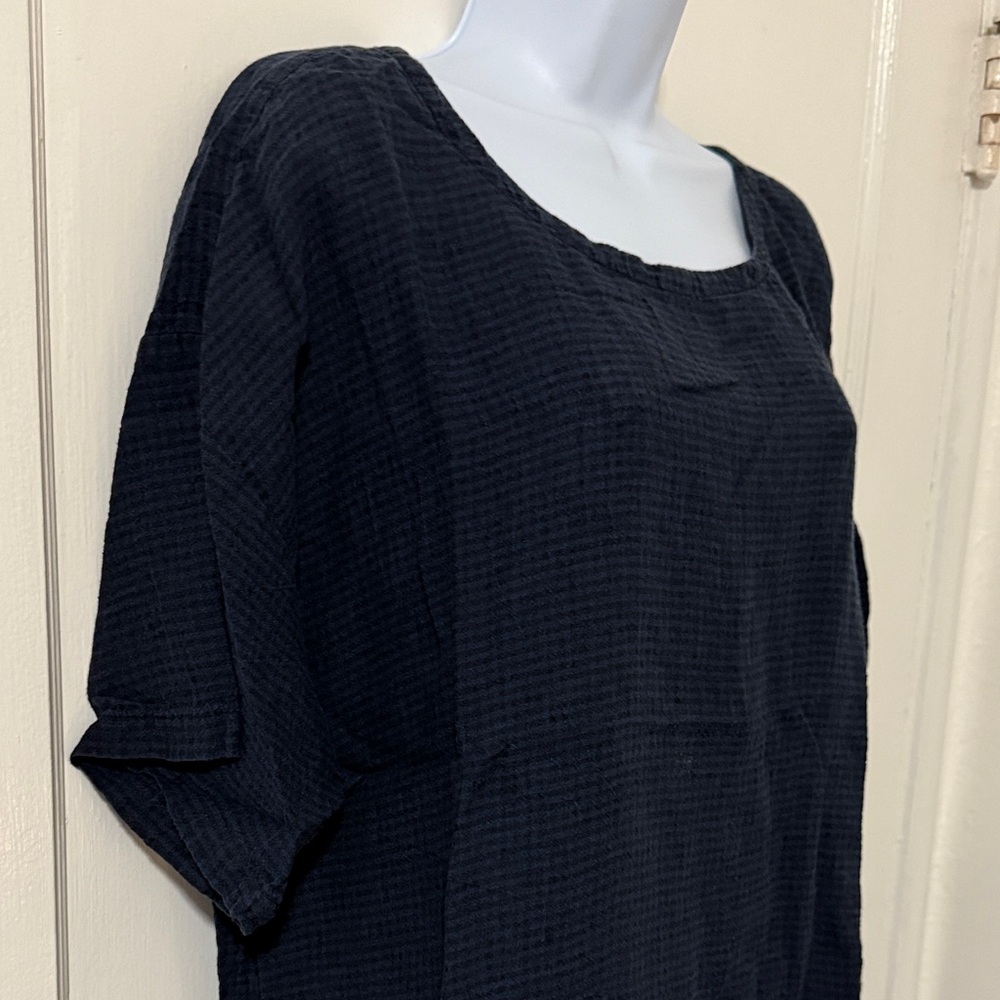 Eileen Fisher Linen Plaid Top - Picture 4 of 16